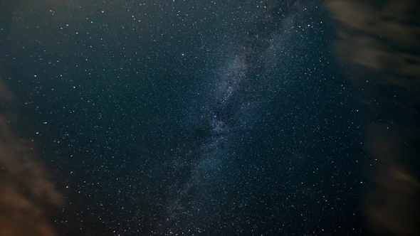 Milky way in the night starry sky. Time Lapse