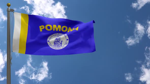 Pomona City Flag California (Usa) On Flagpole