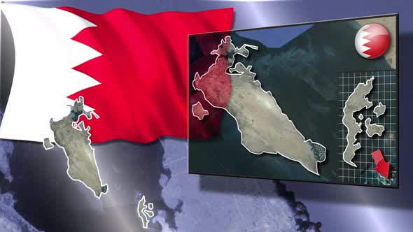 Bahrain Flag And Map Animation alt
