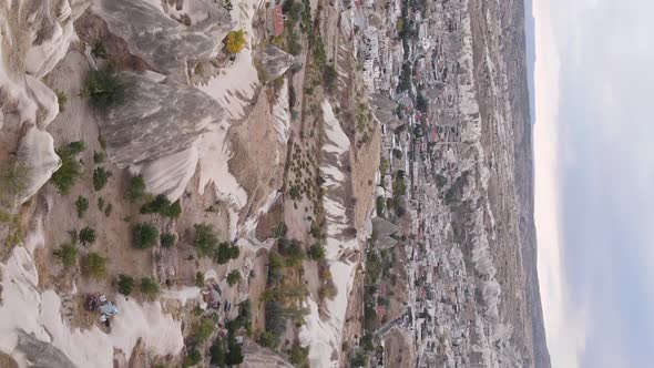 Vertical Video Cappadocia Landscape Aerial View