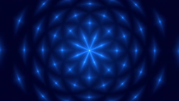 Blue Color Glowing Star Hypnotic Background