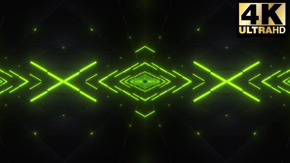 6 Green Neon Tunnel Vj Loop Pack