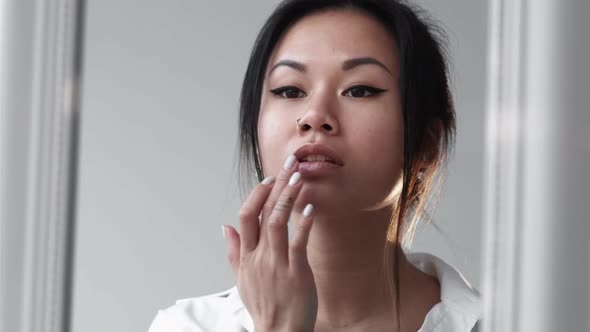 Beautiful Asian Woman Trend Makeup Stylish Look