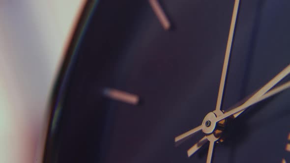 Macro shot of a minimalist design watch with the armsing fast. Timelapse with a slow zoom and pan. T