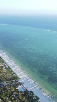 Tanzania  Vertical Video of the Ocean Near the Coast of Zanzibar Slow Motion