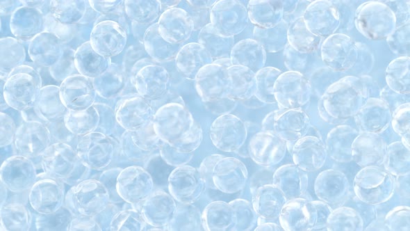 Super Slow Motion Shot of Bouncing Transparent Balls at 1000Fps