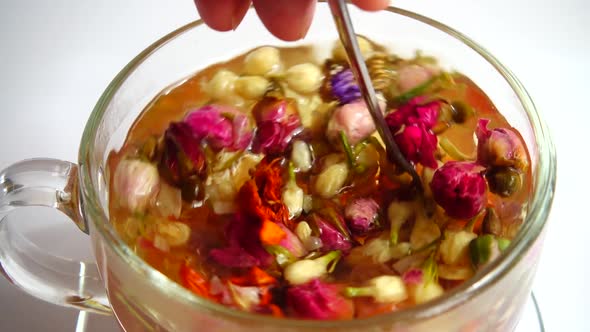 Tea from arid petals flowers