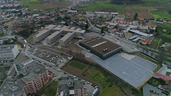 Aerial View Modern School Architecture