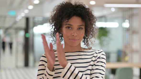 Excited African Woman Clapping, Applauding