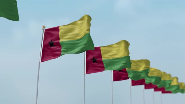 Guinea Biisau  Row Of Flags 