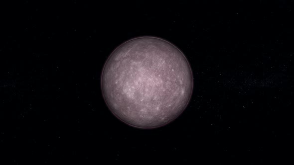 3d realistic Slowly Rotated Mercury With Star