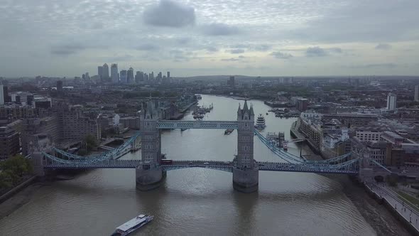 Aerial view of Tower Bridge