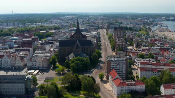 Panoramic Aerial View of Town