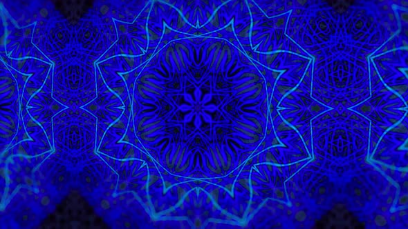 Abstract Blue Kaleidoscope Patterns