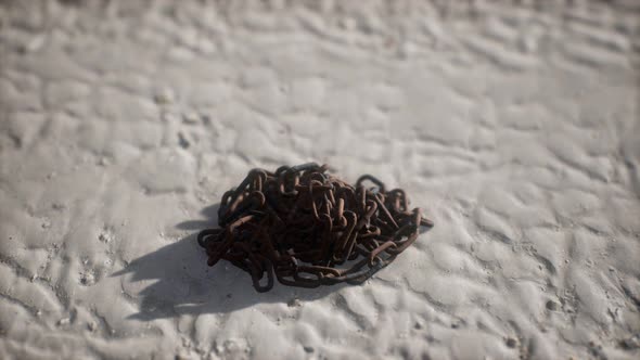 Vintage Rusty Hand-made Iron Chain