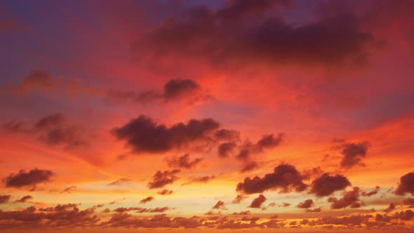 Cloud Moving In Stunning Sunset