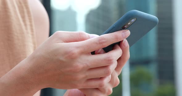 Woman use of mobile phone