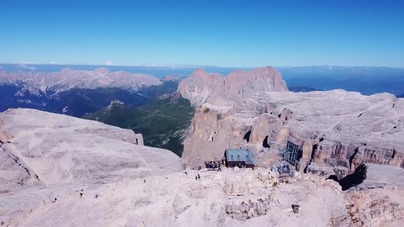 Aerial View from the Sella Group in the Dolomites