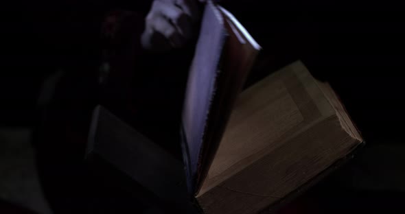 Ancient lectern. Historical old book video. alt