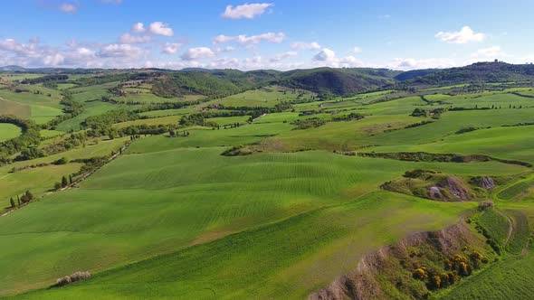 Tuscany Aerial Landscape of Farmland Hill Country