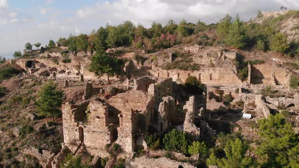 Historical and religious architecture ruins of ancient city Syedra, Turkey