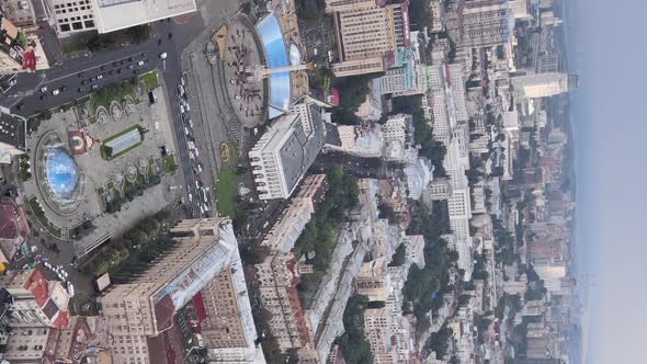 Vertical Video  Kyiv Ukraine Aerial View of the City