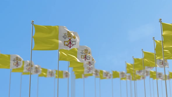 Vatican City Holy See Row Of Flags Animation