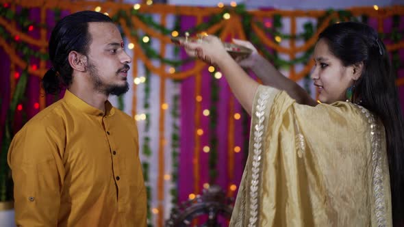 Indian Family Celebrating Raksha Bandhan Festival