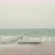 the Sea Promenade is Made of Terraced Boards the Sea is Stormy Waves with Foam Beat on the Pier - VideoHive Item for Sale