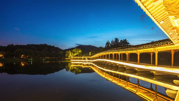 Timelapse of west lake in hangzhou china