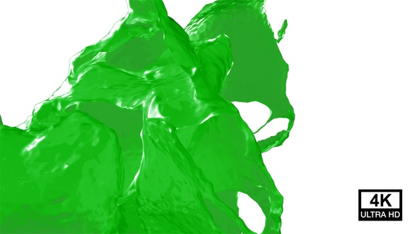 Collision Of Streaming Green Paint Splash V9 alt