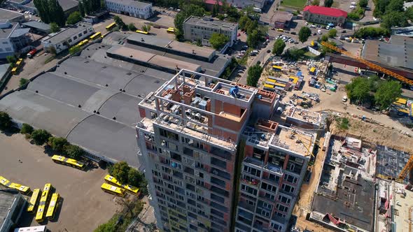 Drone Aerial View Modern Building Residential Complex Unit Home