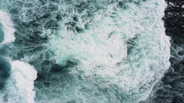 Abstract Top Down Foamy Ocean Waves