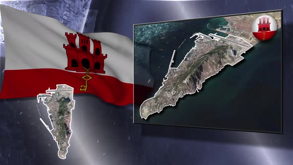 Gibraltar Flag And Map Animation alt