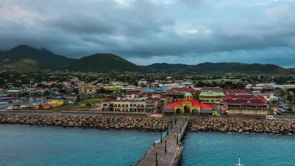 Basseterre, St. Kitts and Nevis Town Skyline 