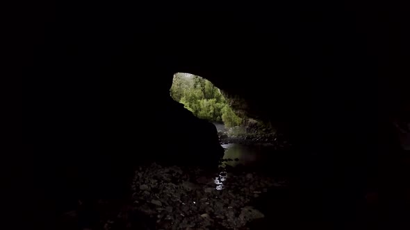 Flying from massive cave