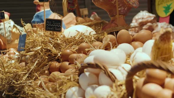 Market Shop Egg By a Lot of Egg Shelf in the Background