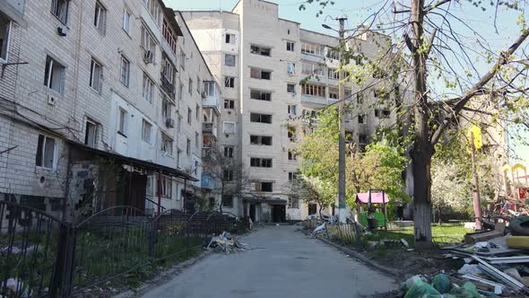 War in Ukraine  Ruined Residential Building in Borodyanka