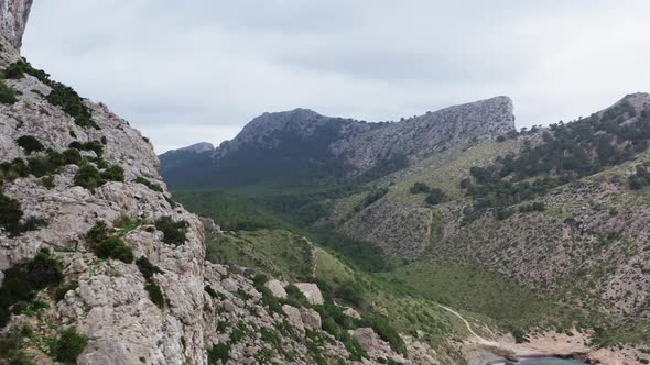 Mountain Landscape Mallorca Island Spain Dron  Video