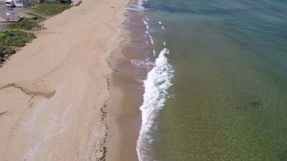 Aerial Beach and Waves