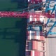 Drone Flying Over a Container Ship During Cargo Operations Over the Customs Area - VideoHive Item for Sale