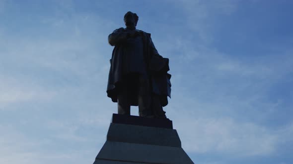 A statue of Cartier on Parliament Hill