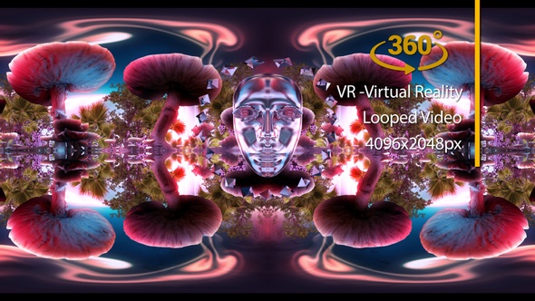 VR 360 Abstract Mushroom Garden Virtual Reality 07