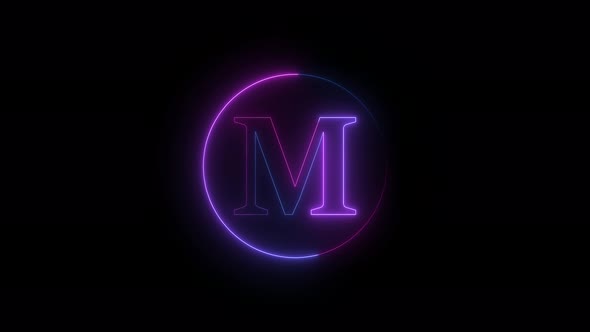 Blue Pink Neon M Text Intro Animation