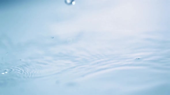 Slo-motion drops hitting water