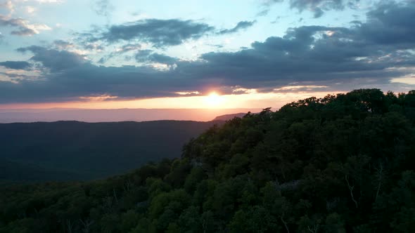 Duncan Knob Sunset - Massanutten Range, VA - Aerial