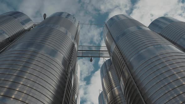 Steel Barrels for Fermentation of Wine in Winemaker Factory