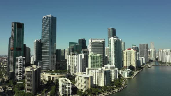Miami skyscrapers Brickell aerial video