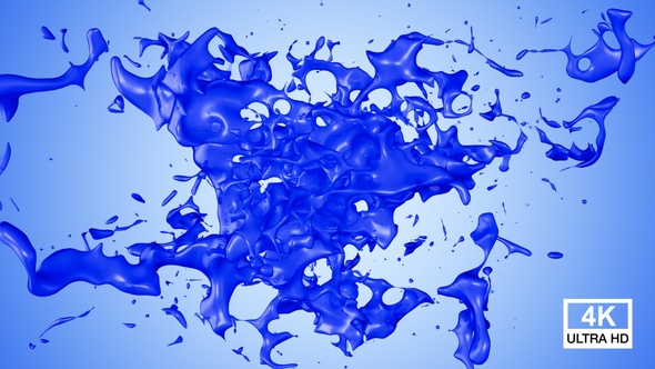 Blue Paint Stream Splash Collision