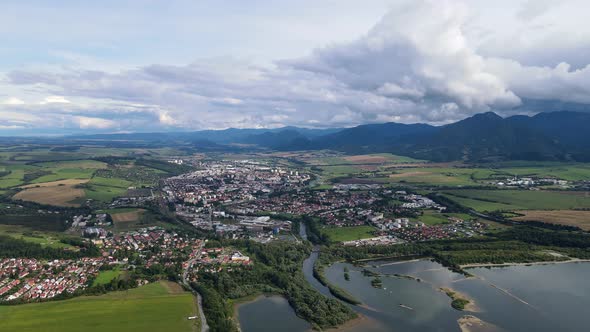 Aerial view of Liptovska Mara reservoir in Slovakia